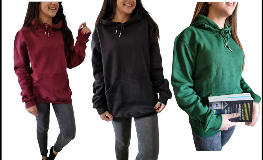 TIGEAR Unisex Plain Casual Hoodie | 350gsm Sweatshirt Jumper