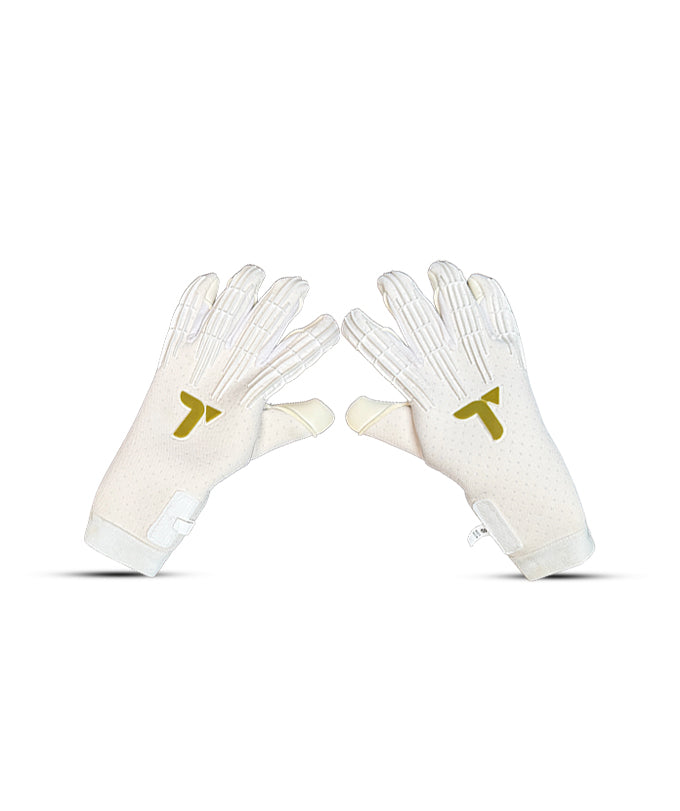 GK Saver Bravo All White Professional Goalkeeper Gloves - Argo